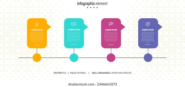 Collection of vector circle chart infographic templates for presentations, advertising, layouts, annual reports. 4 options, steps, parts.