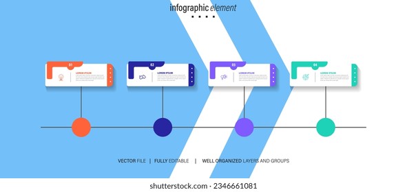 Collection of vector circle chart infographic templates for presentations, advertising, layouts, annual reports. 4 options, steps, parts.