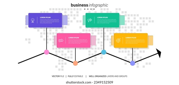 Collection of vector circle chart infographic templates for presentations, advertising, layouts, annual reports. 4 options, steps, parts.
