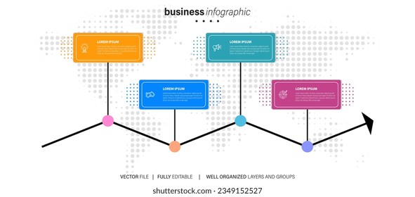 Collection of vector circle chart infographic templates for presentations, advertising, layouts, annual reports. 4 options, steps, parts.
