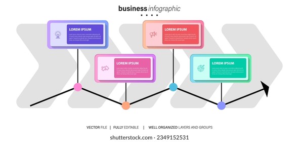 Collection of vector circle chart infographic templates for presentations, advertising, layouts, annual reports. 4 options, steps, parts.
