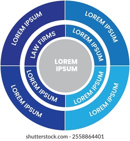 Collection of vector circle chart infographic templates for presentations, advertising, layouts, annual reports. 4 options, steps, parts	