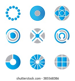 A collection of vector circle icons suitable for use in branding projects.