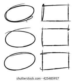 collection of vector circle marker and rectangle frame