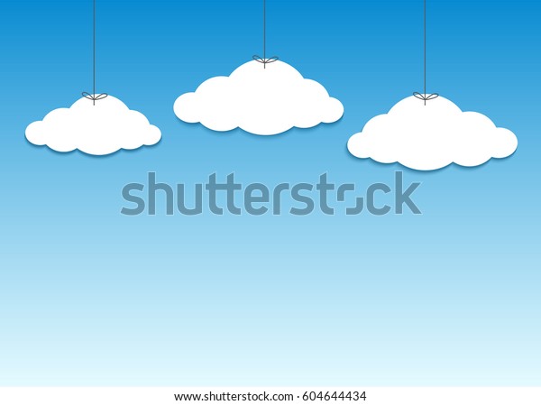 Collection Vector Clouds Hanging On String Stock Vector (Royalty Free ...