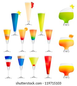 Collection of vector cocktails