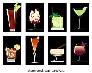 collection of vector cocktails