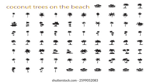 collection of vector coconut silhouettes