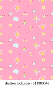 Collection of vector colorful present boxes. Holiday pattern.
