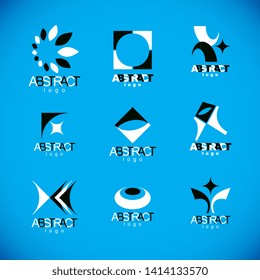 Collection of vector conceptual geometric forms. Corporate business development icons.
