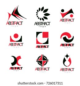 Collection of vector conceptual geometric forms. Corporate business development icons.
