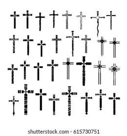 collection of vector crosses.