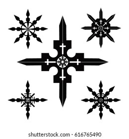 collection of vector crosses.