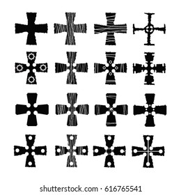 collection of vector crosses.