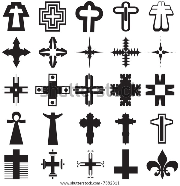 Collection Vector Crosses Stock Vector Royalty Free 7382311