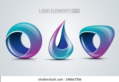 Collection Of Vector Design Logo Elements For Business And Icons Design