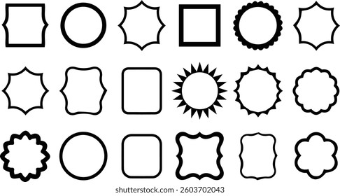 Collection of Vector Design Silhouette Elements Various Shapes and Ornamental Borders