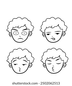 collection of vector designs of male faces with different funny expressions suitable for stickers, decorations, meme content, funny content