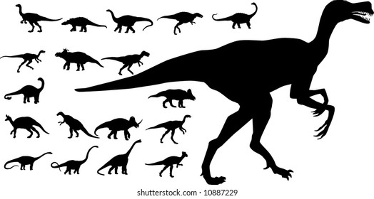 A collection of vector dinosaurs