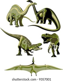 A collection of vector dinosaurs