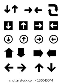 A collection of vector directional arrows