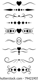 Collection of vector dividers calligraphic style