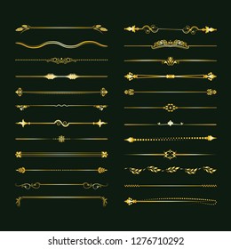 Collection of vector dividers. Can be used for design, letters, jewelry, gifts, notebooks. Vector illustration