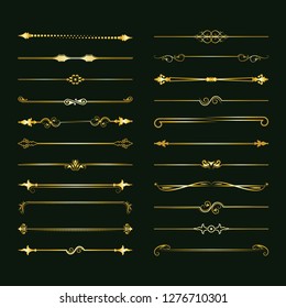 Collection of vector dividers. Can be used for design, letters, jewelry, gifts, notebooks. Vector illustration