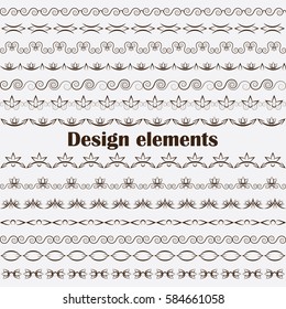 Collection of vector dividers. Can be used for design, letters, jewelry, gifts, notebooks