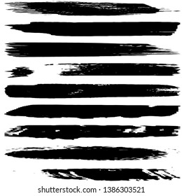 Collection of vector dry brush strokes
