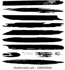 Collection of vector dry brush strokes