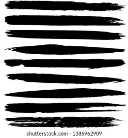 Collection of vector dry brush strokes