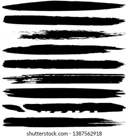 Collection of vector dry brush strokes