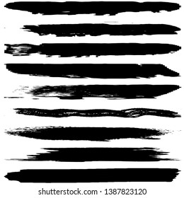 Collection of vector dry brush strokes