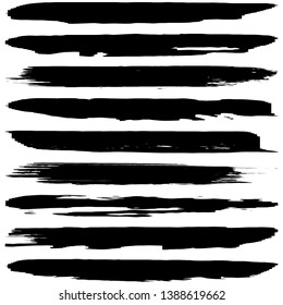 Collection of vector dry brush strokes
