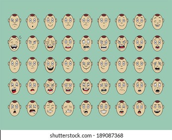 collection of vector  emotion face on paper