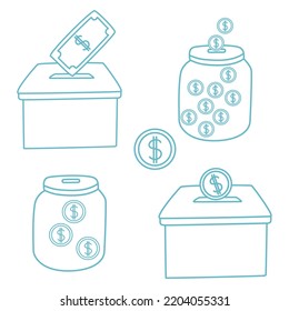 Collection vector financial business banking