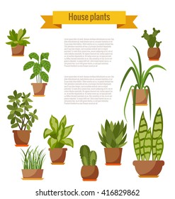 Vector Flat House Plant Pot Illustration Stock Vector (Royalty Free ...