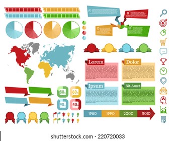 Collection of vector flat infographic elements. Vector eps10.