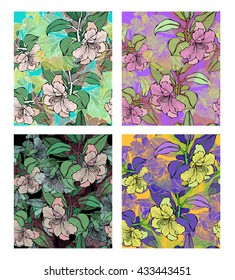collection vector floral pattern