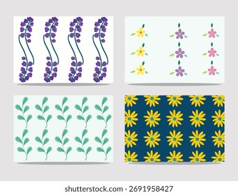 Kollektion von Vektorblumen nahtlose Muster für Textil-und Hintergrunddesign