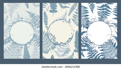 Sammlung von Vektorgrafik-Blumenvorlagen für Hochzeitseinladungen, Kartensatz