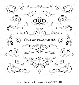 Collection of vector flourishes. High quality design elements.