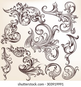 Collection of vector flourishes and swirls