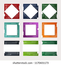 Collection of vector frames design for labels, stickers and banners.