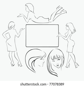 collection of vector girls