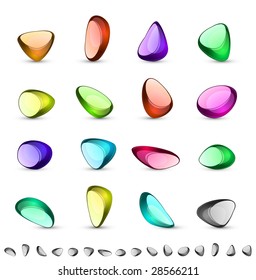 Colección de piedras de vidrio vectorial