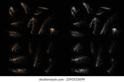 Collection of vector gold glitter luxury golden background. Golden light effect glitter gold and bokeh celebratory texture background set