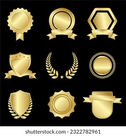 Collection of vector gold labels and badges