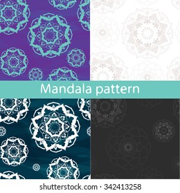 collection of vector graphic drawings of patterns of the mandala